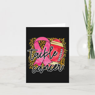Ribbon Breast Cancer Awareness Tackle Cancer Footb Card