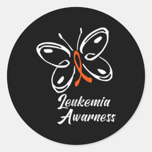 Ribbon Butterfly  Aml Leukaemia Awareness 88 Classic Round Sticker (Front)