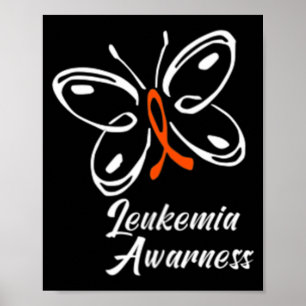 Ribbon Butterfly  Aml Leukaemia Awareness 88 Poster