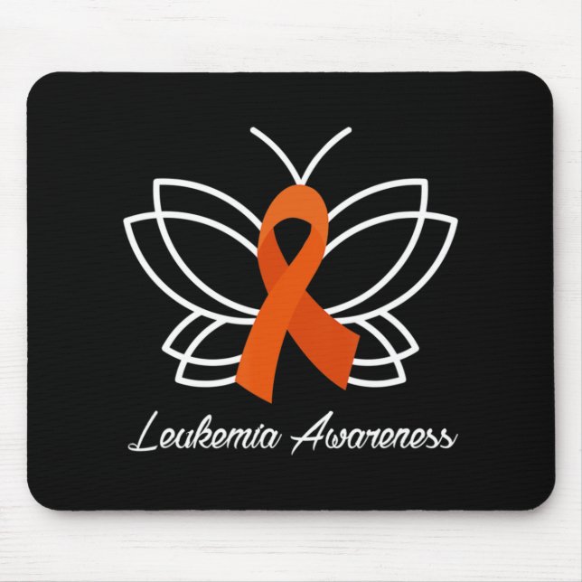 Ribbon Butterfly  Aml Leukaemia Awareness  Mouse Pad (Front)