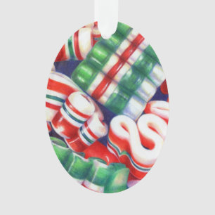 RIBBON CANDY Acrylic Oval Ornament