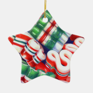 RIBBON CANDY Céramique Star Ornement