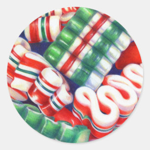 RIBBON CANDY Large Round Stickers