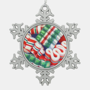 RIBBON CANDY Pewter Snowflake Ornament