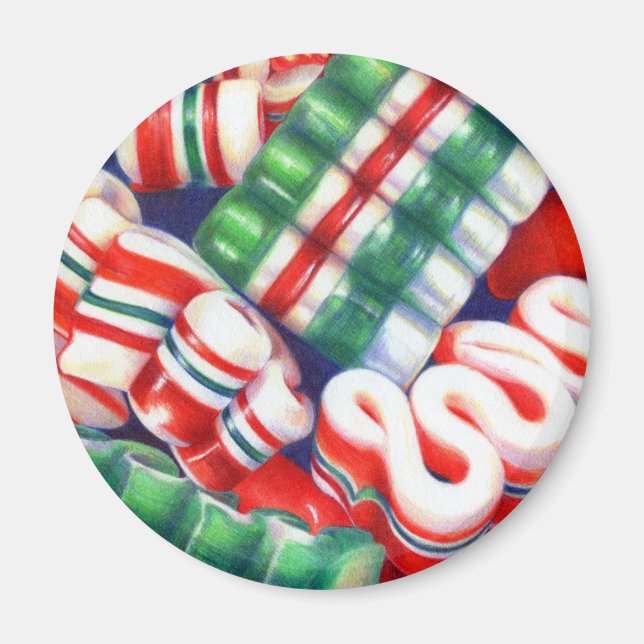 RIBBON CANDY Round Magnet (Front)