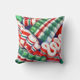 RIBBON CANDY Square Throw Pillow