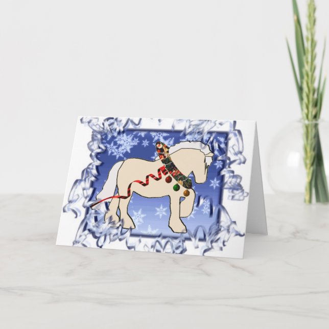 Ribbon Cream Christmas Card (Front)