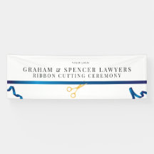 Ribbon Cutting Ceremony Banner in Blue