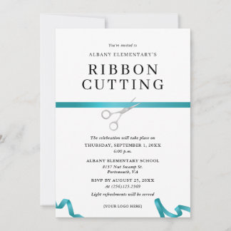 Ribbon Cutting Ceremony Invitation in Teal