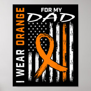 Ribbon Dad Leukaemia Awareness American Flag Graph Poster