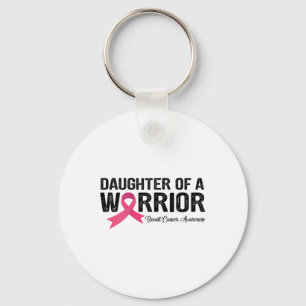 Ribbon Daughter Of A Warrior Breast Cancer Awarene Keychain