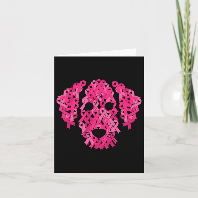 Ribbon Dog Inspirational Breast Cancer Awareness G Card (Front)