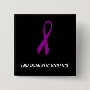 Ribbon, End Domestic Violence 2 Inch Square Button