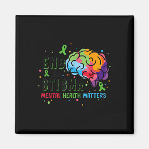 Ribbon End The Stigma Mental Health Awareness 1 Magnet
