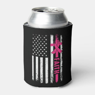 Ribbon Faith Breast Cancer Awareness  Can Cooler