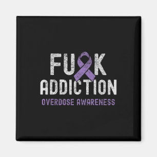 Ribbon Fck Addiction Overdose Awareness Magnet