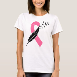 Ribbon, Feather, And Birds Womens T-Shirt