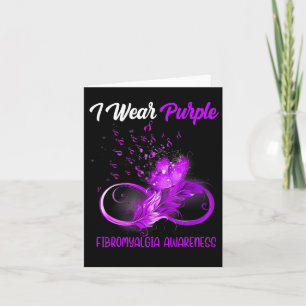 Ribbon Feather Fibromyalgia Awareness Card