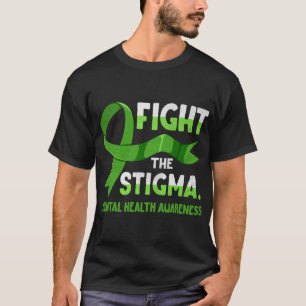 Ribbon Fight The Stigma Mental Health Mens  T-Shirt