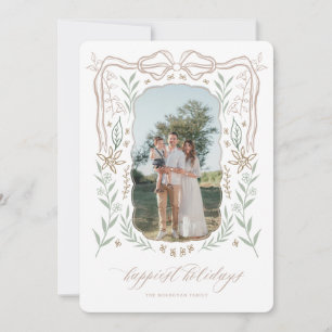 Ribbon Frame Christmas Card with Bow