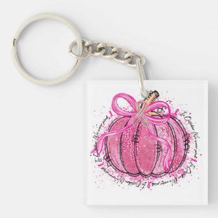 Ribbon Glitter in October We Wear Pink Keychain