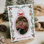 Ribbon Greenery Photo Christmas Card<br><div class="desc">Photo Christmas Card - Ready to be personalized by you!</div>