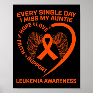 Ribbon Heart Leukaemia Awareness In Memory Of Aunt Poster