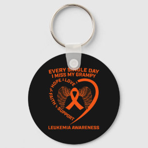 Ribbon Heart Leukaemia Awareness In Memory Of Gram Keychain