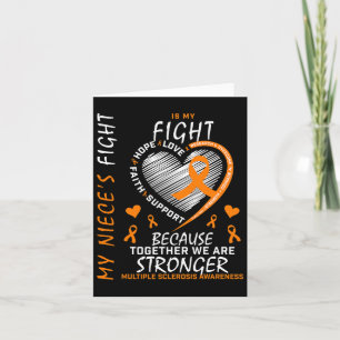 Ribbon Heart Ms Niece Multiple Sclerosis Awareness Card