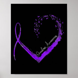 Ribbon Heart Overdose Awareness  Poster
