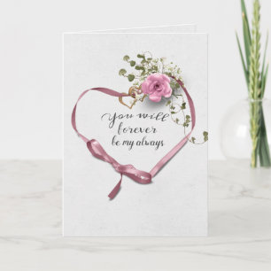 Ribbon Heart with Rose and Ivy Card