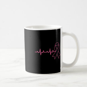 Ribbon Heartbeat Cute Breast Cancer Awareness Gift Coffee Mug
