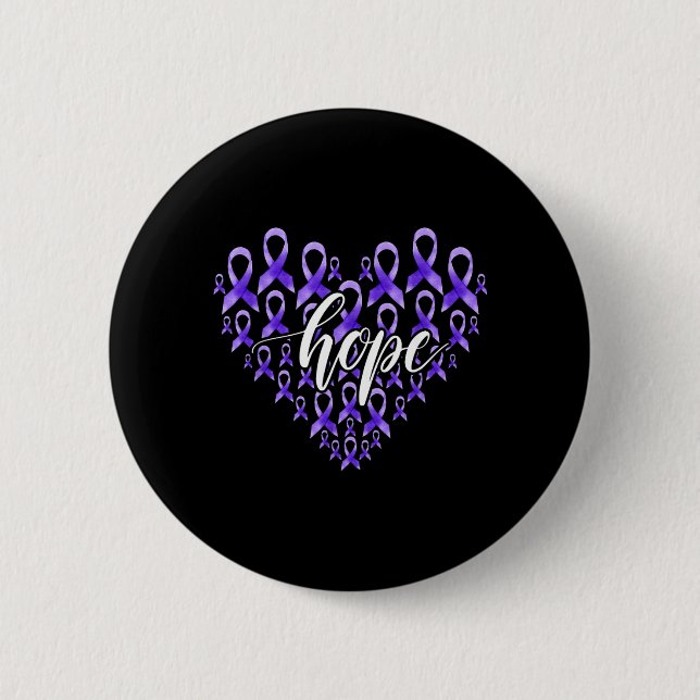 Ribbon Hearts Support Team Overdose Awareness 2 Inch Round Button (Front)