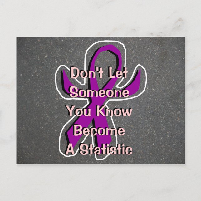 Ribbon (Humanized) Chalk Outline Postcard (Front)