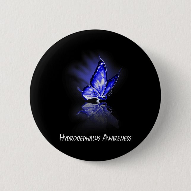 Ribbon Hydrocephalus Awareness  2 Inch Round Button (Front)