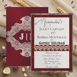 Ribbon & Lace Gettin' Hitched - Burgundy