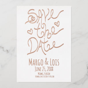 Ribbon Lettering Save the Date Pressed