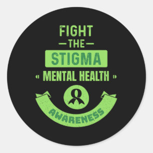 Ribbon Mental Health Awareness Mental Health Aware Classic Round Sticker