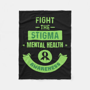 Ribbon Mental Health Awareness Mental Health Aware Fleece Blanket