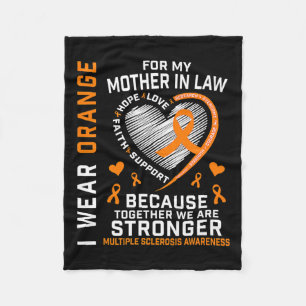 Ribbon Ms Mother In Law Multiple Sclerosis Awarene Fleece Blanket