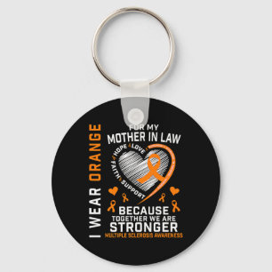 Ribbon Ms Mother In Law Multiple Sclerosis Awarene Keychain