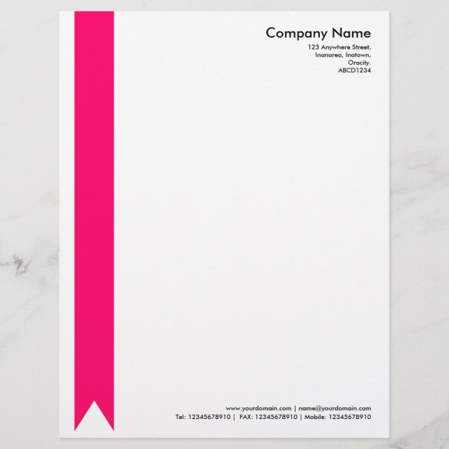 Ribbon - Neon Red Letterhead (Front)