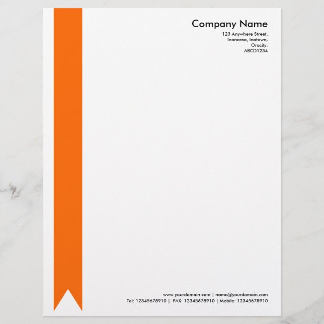 Ribbon - Orange Letterhead (Front)