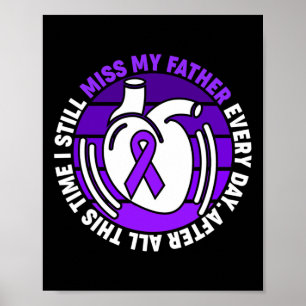 Ribbon Overdose Awareness Miss My Father Memory  Poster