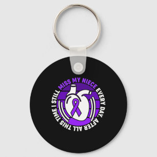 Ribbon Overdose Awareness Miss My Niece Memory Keychain