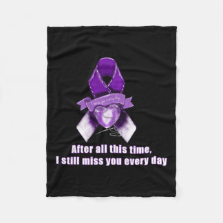 Ribbon Overdose Awareness Miss You Grief Gift Fleece Blanket
