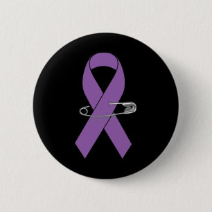 Ribbon Pin- Pancreatic Cancer Awareness Item for W 2 Inch Round Button