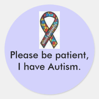 ribbon, Please be patient, I have Autism. sticker