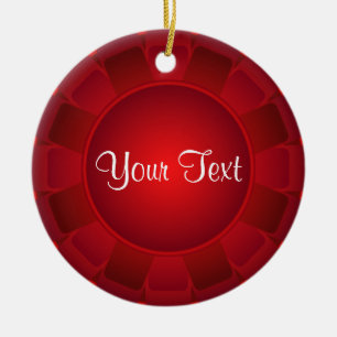 Ribbon Red Blank to Customize Ceramic Ornament
