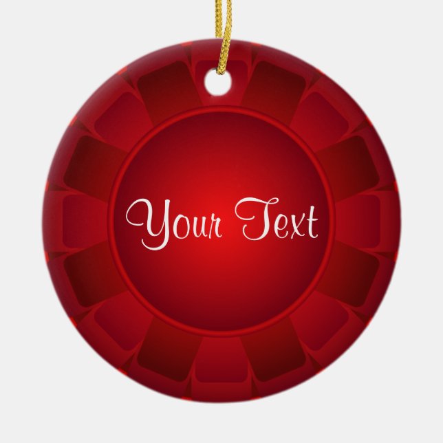 Ribbon Red Blank to Customize Ceramic Ornament (Front)